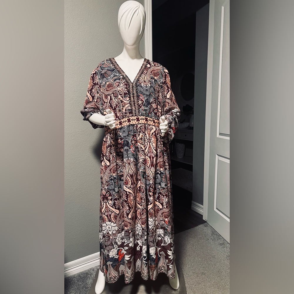 Dex Beaded Trim Maxi Dress size 2X